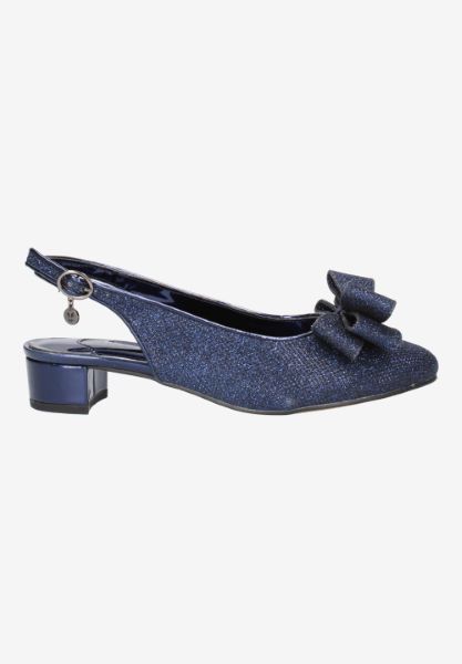 Right side view of Tanay NAVY GLITTER