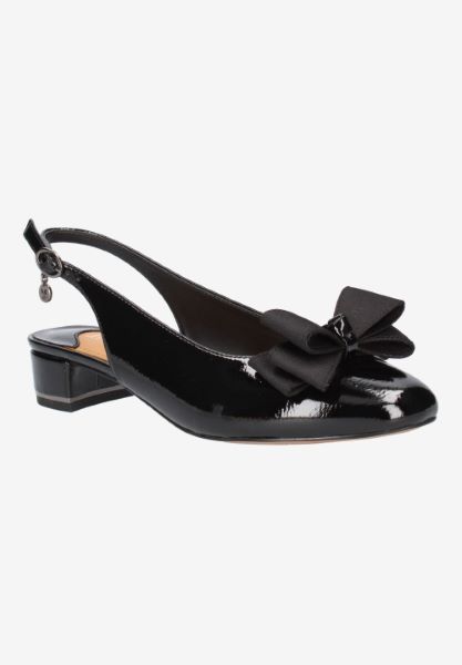 Front view of Tanay BLACK PATENT/GROSGRAIN