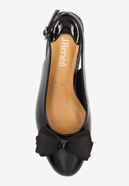 Top view of Tanay BLACK PATENT/GROSGRAIN