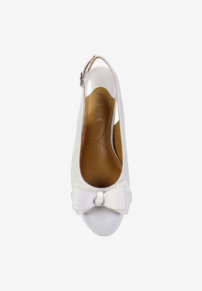 Top view of Tanay WHITE PATENT/GROSGRAIN