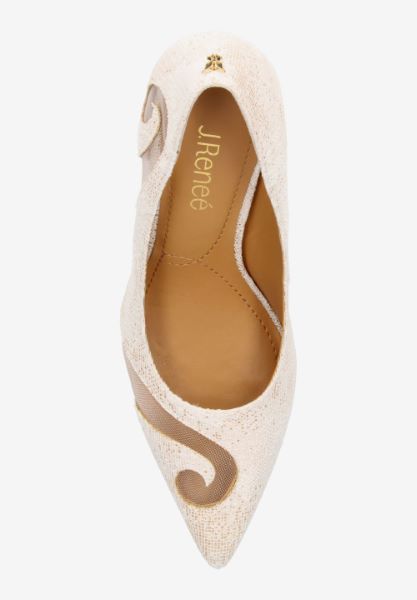 Top view of Tassanie WHITE/GOLD GLITTER LINEN