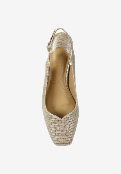 Top view of Taveta PEARL BEIGE LIZARD PRINT