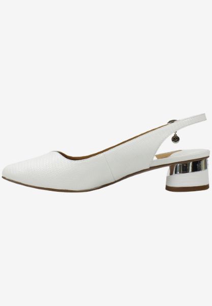 Left side view of Taveta WHITE LIZARD PRINT