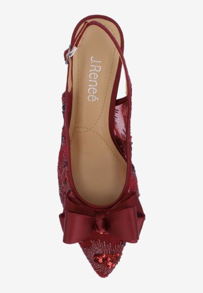 Top view of Triata BURGUNDY SEQUIN MESH/SATIN