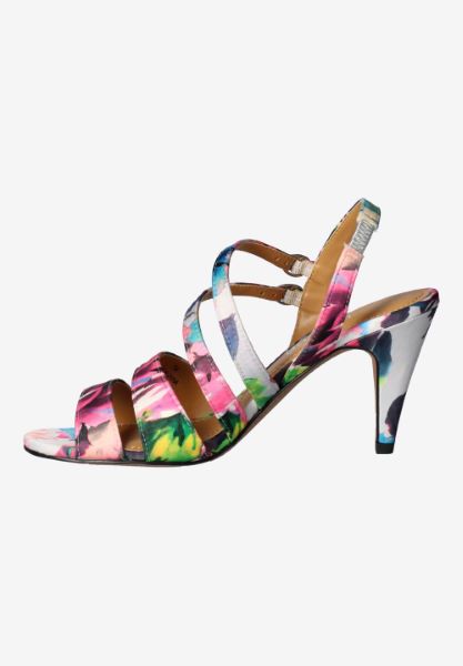 Left side view of Uliana Gray/Blue/Purple Floral Multi