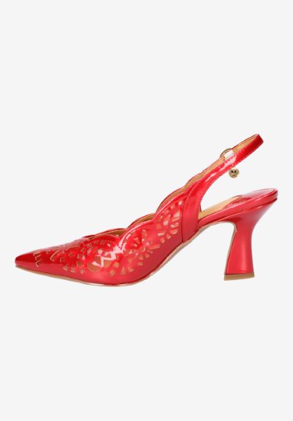 Left side view of Valerian RED PATENT