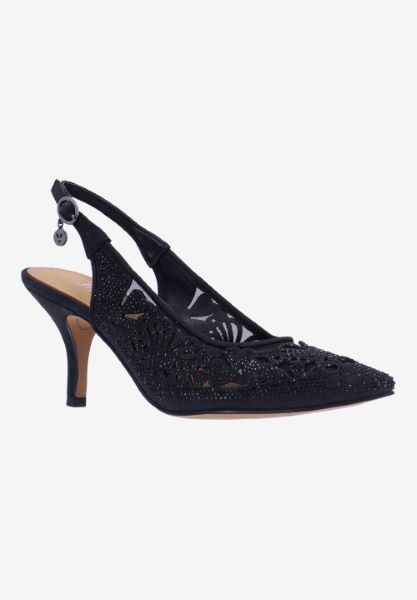 Front view of Vanani BLACK SHANTUNG/STONES