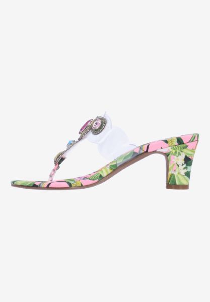 Left side view of Varanese CLEAR/PINK/GREEN