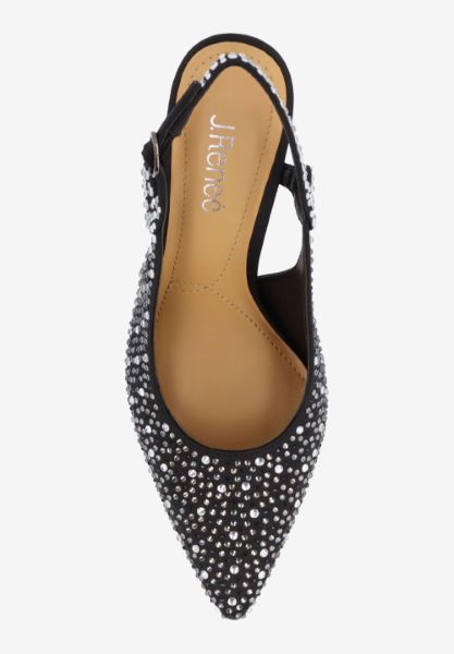 Top view of Viviene BLACK/CLEAR OMBRE SATIN/STONES