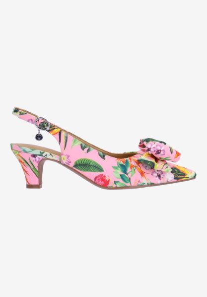 Right side view of Weslee PINK/GREEN MULTI FLORAL