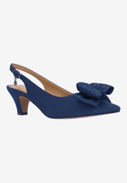 Front view of Weslee NAVY SATIN