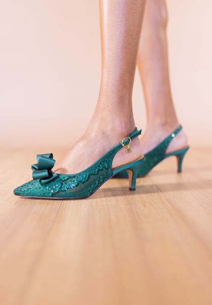 Lifestyle image of Yazmine GREEN SEQUIN MESH