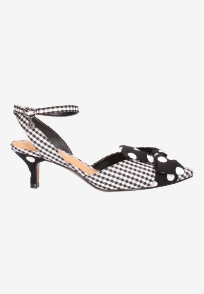 Right side view of Yemelia BLACK/WHITE POLKA/GINGHAM