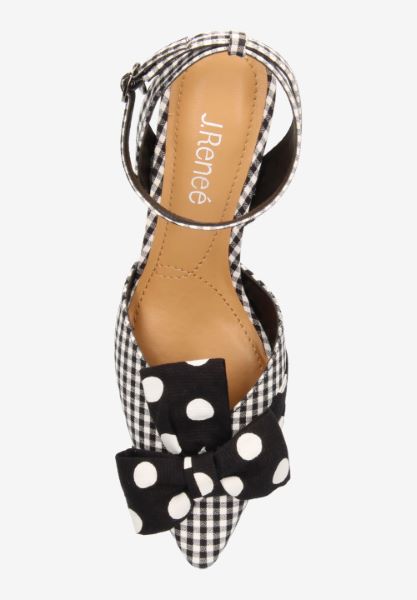Top view of Yemelia BLACK/WHITE POLKA/GINGHAM