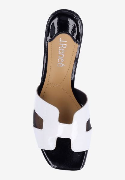 Top view of Zahra WHITE/BLACK PATENT