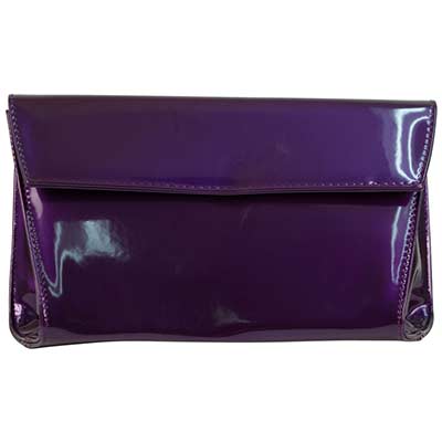 Front view of 10334 Patent Clutch Purple Patent