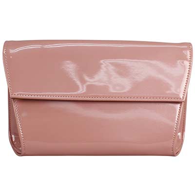 Front view of 10334 Patent Clutch Soft Pink Patent