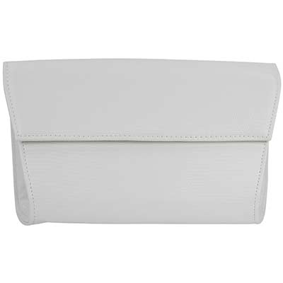 Front view of 10334 Reptile Print Clutch White