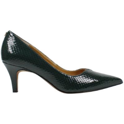 Right side view of Abigaile Emerald Snake Print