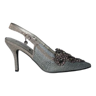 Right side view of Chitral-Jj PEWTER GLITTER/SNOW DOT