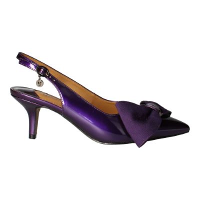 Right side view of Devika PURPLE PATENT