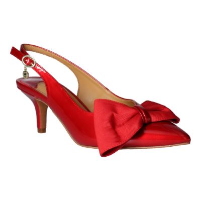 Front view of Devika RED PATENT