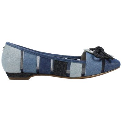 Right side view of Edie Blue Denim Multi