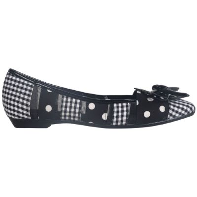 Right side view of Edie Black White Gingham