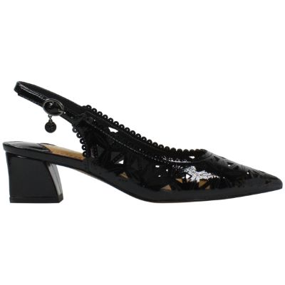 Right side view of Eloden BLACK CRINKLE PATENT