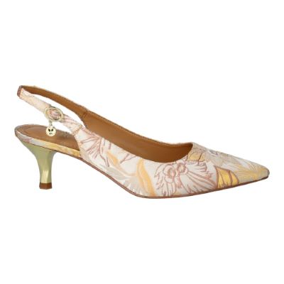 Right side view of Ferryanne WHITE/YELLOW FLORAL