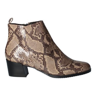 Right side view of Halsie TAUPE/BLACK MULTI SNAKE PRINT