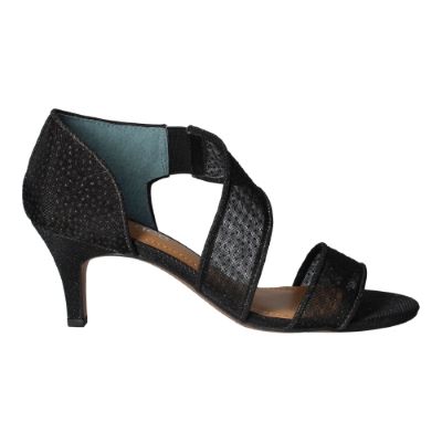 Right side view of Jivika BLACK SNOW DOT/GLITTER