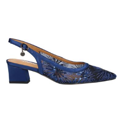 Right side view of Juliah NAVY SEQUIN MESH