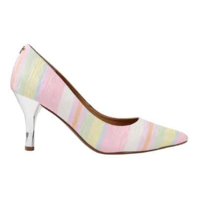 Right side view of Kanan PASTEL MULTI STRIPED FABRIC