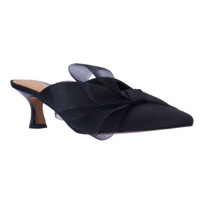 J. Rene Women's Marteena Slide Pump in Black, Fabric, Size 8 W, 2 Inch Heel