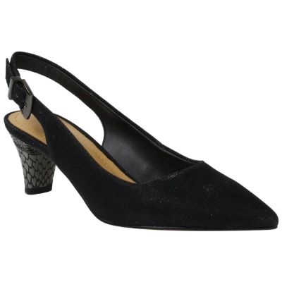 j. reneé mayetta special occasion cocktail party black dance glitter fabric mid heel sling - 7 m