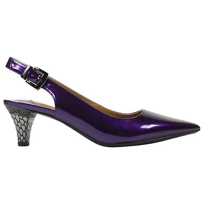 Right side view of Mayetta Purple Pearlized Patent
