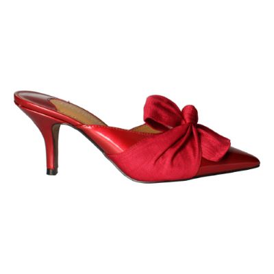 Right side view of Mianna RED PATENT/FAILLE