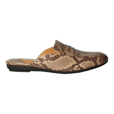 Right side view of Penshaw TAUPE/BLACK MULTI SNAKE PRINT