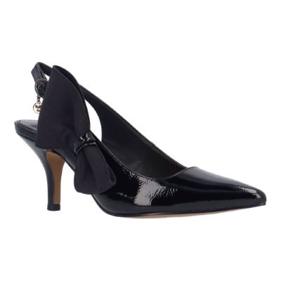 J. Rene Women's Rowin Slingback Pump in Black, Patent/Grosgrain, Size 6 M, 2.75 Inch Heel