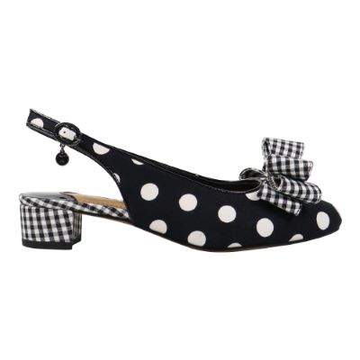 Right side view of Tanay BLACK/WHITE POLKA/GINGHAM