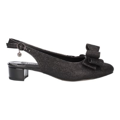 Right side view of Tanay BLACK GLITTER
