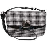 Front view of 10500 Convertible Shoulder Bag Black Gray  White  Houndstooth