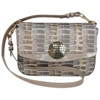 Front view of 10500 Convertible Shoulder Bag Taupe Gold Multi