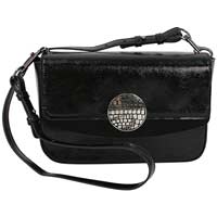 Front view of 10500 Convertible Shoulder Bag Black Patent