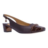 Front view of Bagley CHOCOLATE LEATHERETTE/CROCO PR