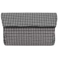 Front view of CL102-JJ Clutch Black White Houndstooth