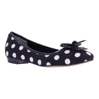 Front view of Edie BLACK/WHITE POLKA DOT