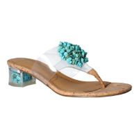 Front view of Fenella CLEAR/TURQUOISE/CORK