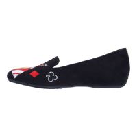 Left side view of Fullhouse BLACK SUEDE EMBROIDERED
